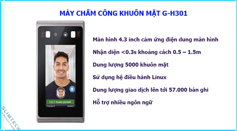 mÁy chẤm cÔng khuÔn mẶt g h301